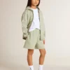 Hellgrünes Sweatshirt mit Reißverschluss