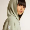 Hellgrünes Sweatshirt mit Reißverschluss