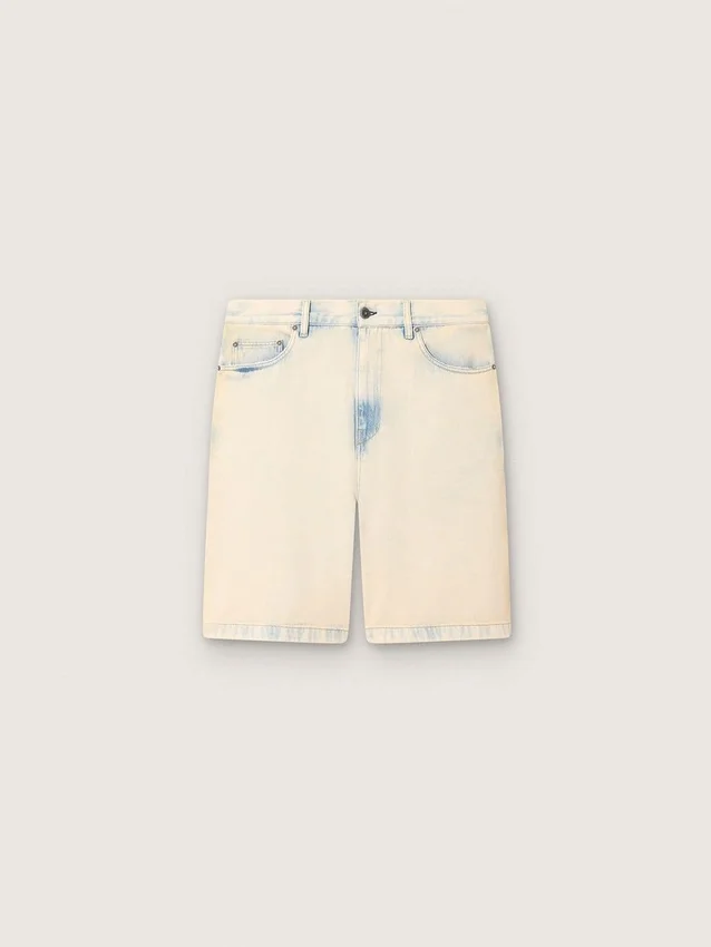 Herren-Bermudashorts aus hellem, sandfarbenem Denim