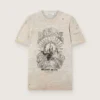 Herren-Hemd aus grau meliertem Jersey mit Vintage-Print