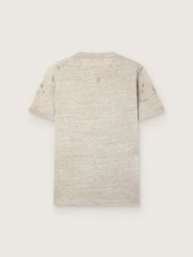 Herren-Hemd aus grau meliertem Jersey mit Vintage-Print