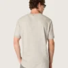 Herren-Hemd aus grau meliertem Jersey mit Vintage-Print