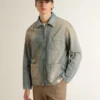 Herren-Jeansjacke im Distressed-Look mit Reißverschluss