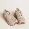 Herren-Lightstar mit Obermaterial aus rosa Leder und Mesh sowie rosa Stern