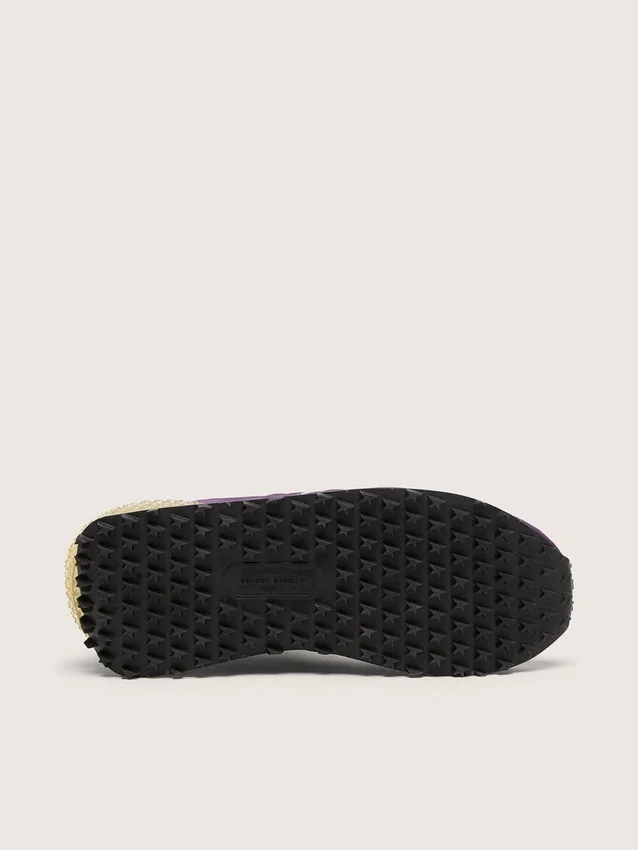 Damen-Marathon mit violettem Nylon-Obermaterial und weißem Stern