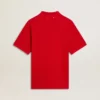 Herren-Poloshirt aus rotem Baumwoll-Piqué