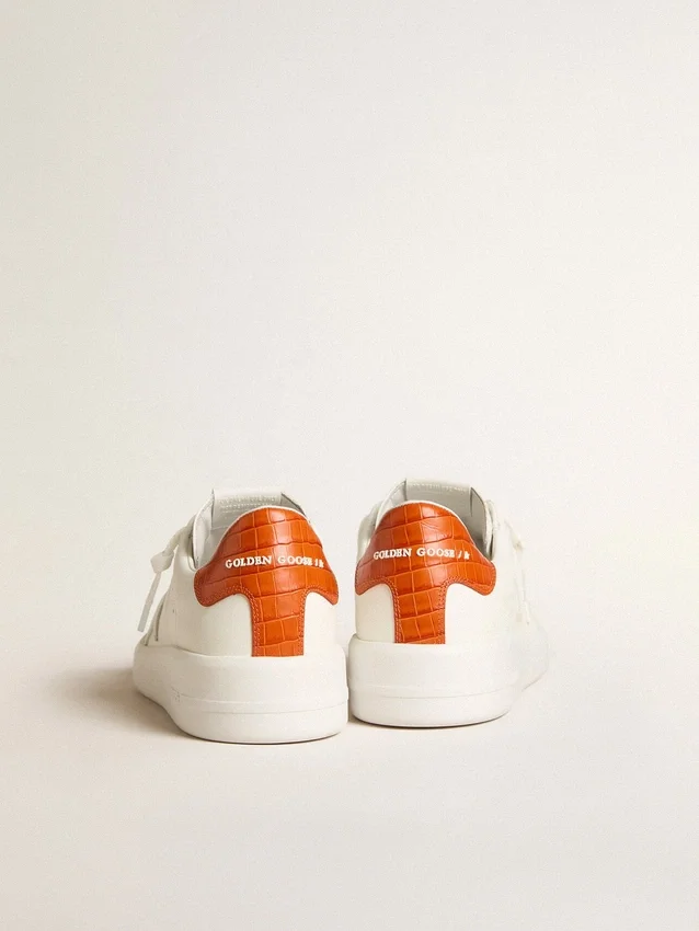 Herren-Purestar mit weißem Lederstern und orangefarbener Fersenlasche