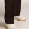 Herren-Running Sole aus Mesh und weißem Nappa