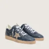 Herren-Sneaker „Ball Star LTD“ aus dunkelblauem Leder mit beigem Stern aus Wildleder