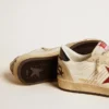 Herren-Sneaker „Ball Star LTD“ aus Nappaleder mit rotem Lederstern und Lederlasche an der Ferse