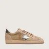 Herren-Sneaker „Ball Star LTD“ aus tabakfarbenem Wildleder mit silbernem Stern