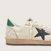 Herren-Sneaker „Ball Star“ mit schwarzem Lederstern und grüner Lederlasche an der Ferse