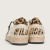 Herren-Sneaker „Ball Star Wishes“ mit Stern aus Wildleder und Fersenlasche aus Ponyfell mit Leopardenmuster