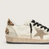 Damen-Sneaker „Ball Star Wishes“ mit Stern aus Wildleder und Fersenlasche aus Ponyfell mit Leopardenmuster