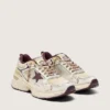 Herren-Sneaker „Lightstar CNY“ aus weißem Mesh und Leder mit weinrotem TPU-Stern