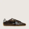 Herren-Sneaker „Marathon Speed“ aus Leder mit braunem Schlangenprint, schwarzem Stern und silberner Fersenlasche aus Leder