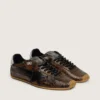 Herren-Sneaker „Marathon Speed“ aus Leder mit braunem Schlangenprint, schwarzem Stern und silberner Fersenlasche aus Leder