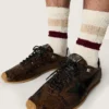 Herren-Sneaker „Marathon Speed“ aus Leder mit braunem Schlangenprint, schwarzem Stern und silberner Fersenlasche aus Leder