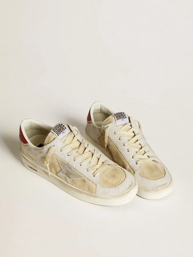 Herren-Stardan aus Nubuk- und Crackle-Leder mit silbernem Metallic-Lederstern