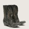 Herren-Stiefel „Wish Star“ aus schwarzem Leder mit silbernem Stern