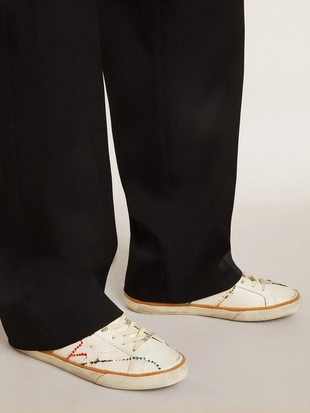 Herren-Super-Star LTD mit perforiertem Stern und Fersenlasche aus Metallic-Leder