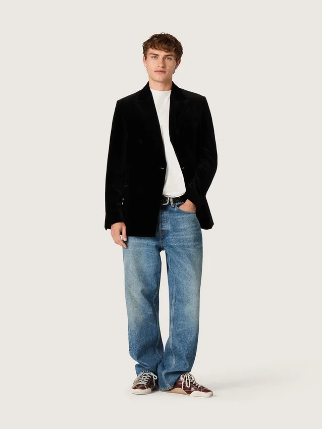 Herren-T-Shirt aus vintage-weißem Baumwolljersey