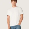 Herren-T-Shirt aus vintage-weißem Baumwolljersey