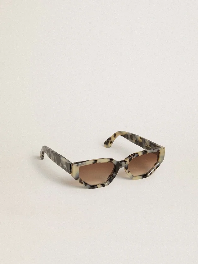 Jackie-Sonnenbrille in quadratischer Form mit Schildpatt-Muster