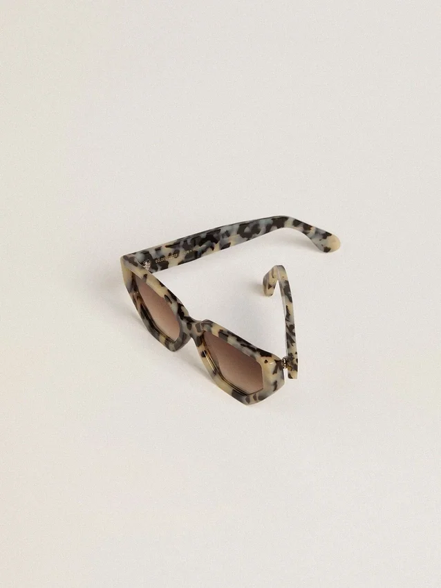 Jackie-Sonnenbrille in quadratischer Form mit Schildpatt-Muster