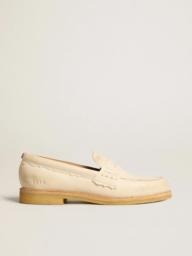 Jerry-Loafer aus butterweißem Leder