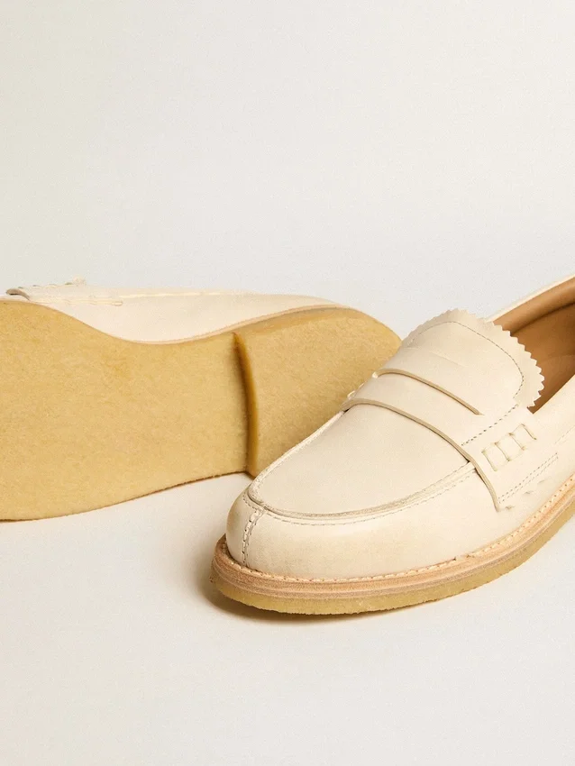 Jerry-Loafer aus butterweißem Leder