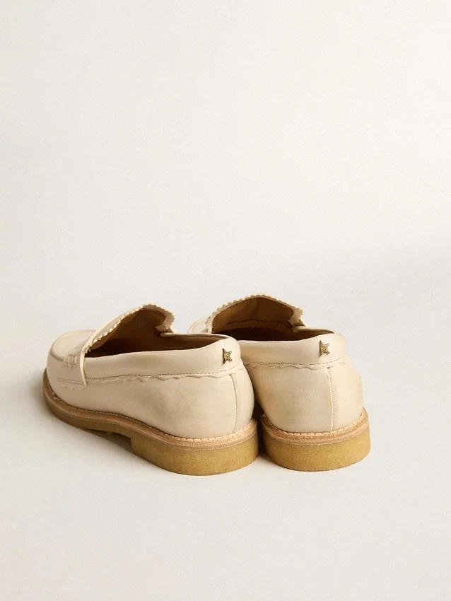 Jerry-Loafer aus butterweißem Leder
