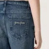 „Journey“-Bootcut-Jeans für Mädchen aus blauem Denim mit Strasssteinen im Farbverlauf