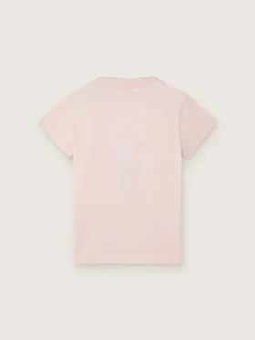 „Journey“-Hemd für Mädchen aus rosa Baumwolljersey mit digitalem Maskottchen-Print