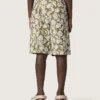 Journey Jungen-Shorts aus Baumwoll-Canvas mit grün-weißem Blumenprint