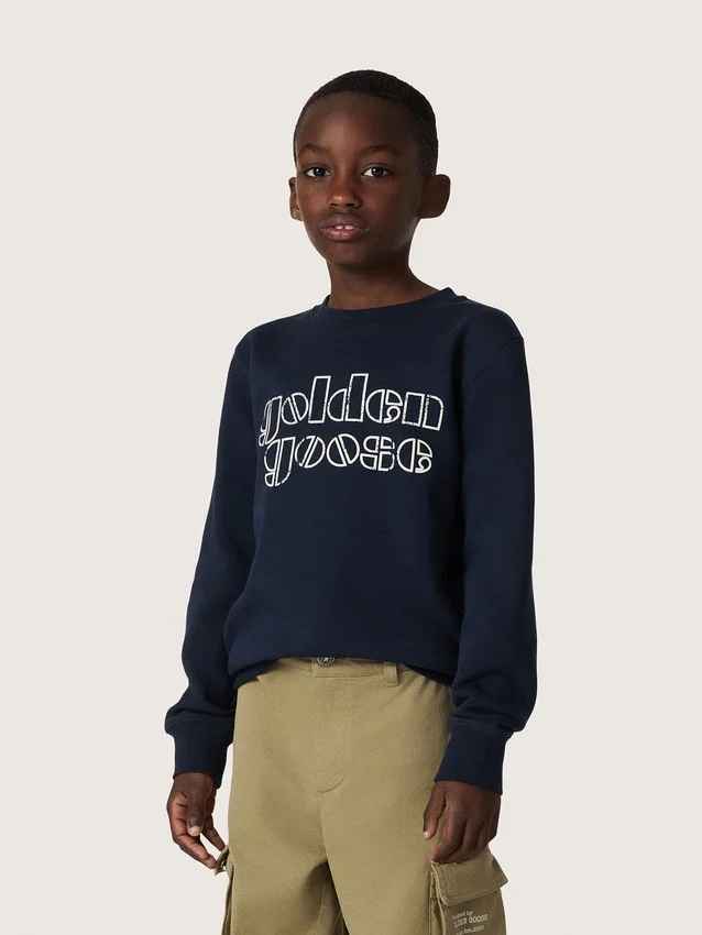 Journey-Jungen-Sweatshirt aus blauer Baumwollmischung mit kontrastierendem Logo