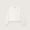 „Journey“-Mädchen-Sweatshirt aus weißer Baumwolle mit Kristallen und Logo