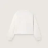 „Journey“-Mädchen-Sweatshirt aus weißer Baumwolle mit Kristallen und Logo