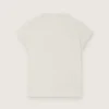 „Journey“-Mädchen-T-Shirt aus weißem Baumwolljersey mit silbernen Nieten