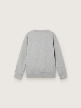 „Journey“-Sweatshirt mit Rundhalsausschnitt für Jungen aus grau melierter Baumwolle mit Maskottchen-Print