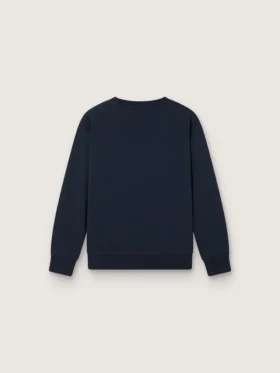 „Journey“-Sweatshirt mit Rundhalsausschnitt für Jungen aus marineblauer Baumwolle mit Maskottchen-Aufdruck