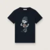 „Journey“-T-Shirt für Jungen aus blauem Baumwolljersey mit digitalem Maskottchen-Print
