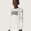 Journey Unisex-Sweatshirt aus weißer Baumwollmischung mit Doodle-Print