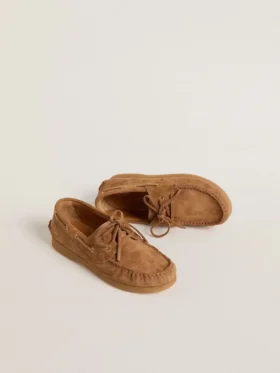 Junior-Cruise-Loafer aus hellbraunem Wildleder
