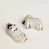Junior Lightstar aus weißem Leder und Mesh mit weißem Lederstern
