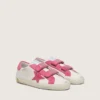 „Young Old School“ aus cremefarbenem Leder mit rosa Stern und Einsätzen aus Wildleder
