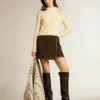Kroppter, weiß gewaschener Damenpullover mit dekorativen Kristallen