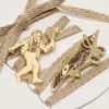 „Lederwaren“-Schnürsenkel in Metallic-Rot-Ton mit zwei Pins