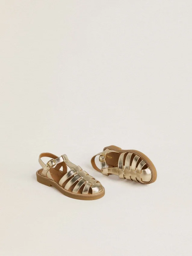 Maxime Young Sandalen aus goldenem Leder