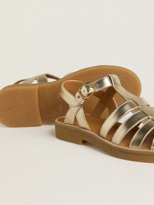 Maxime Young Sandalen aus goldenem Leder